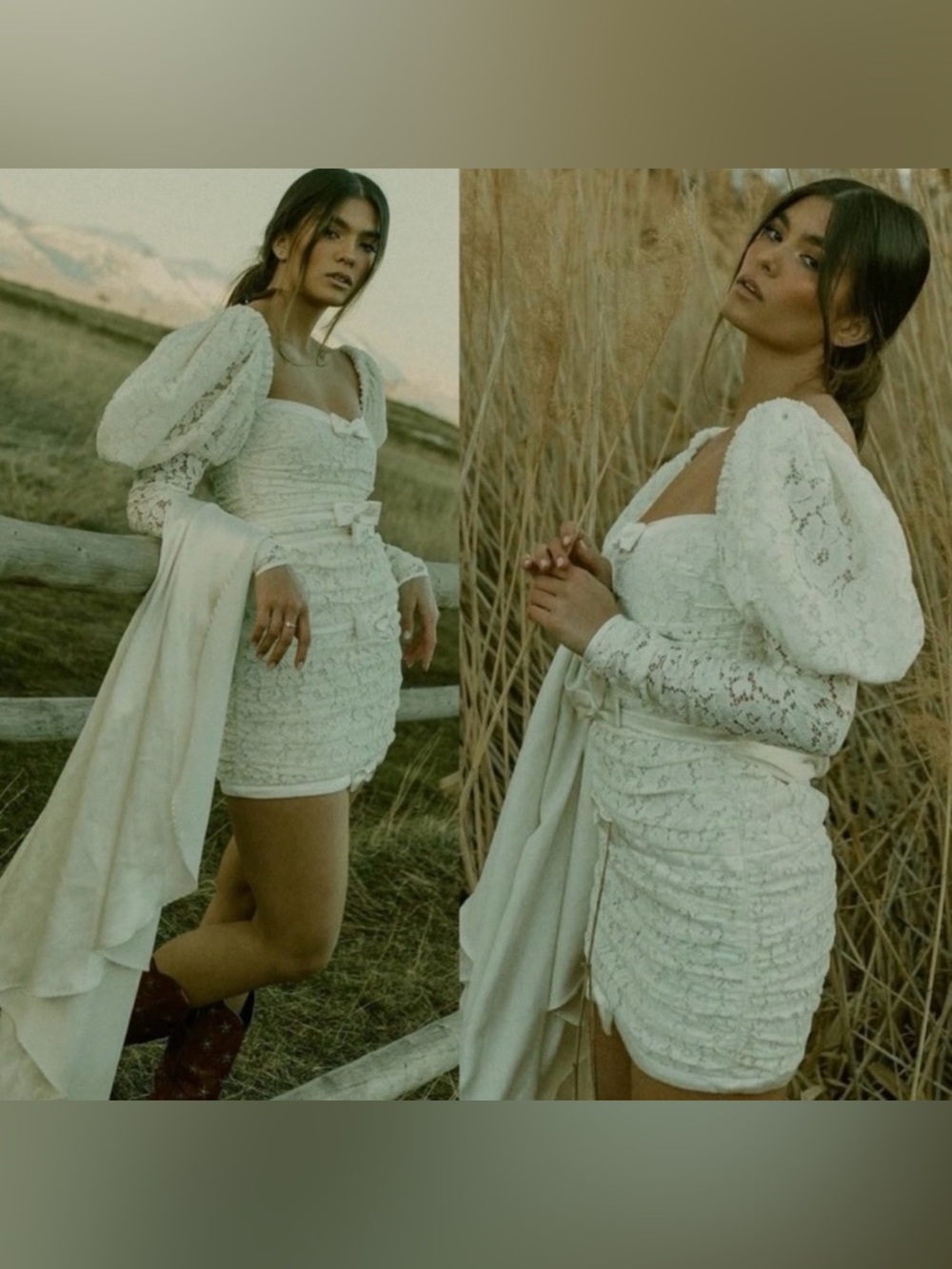 For Love And Lemons Colette Bridal Gown With Detachable Train Size S